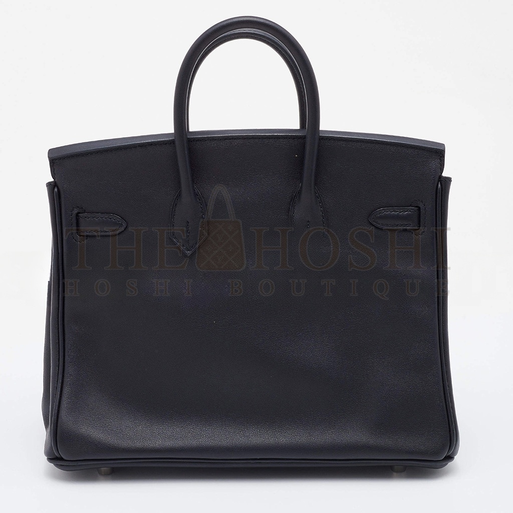 H**me5 BIRKIN 25 SWIFT LEATHER BLACK SILVER BUCKLE BAG H049362CK02 (25*20*13cm) Master Quality